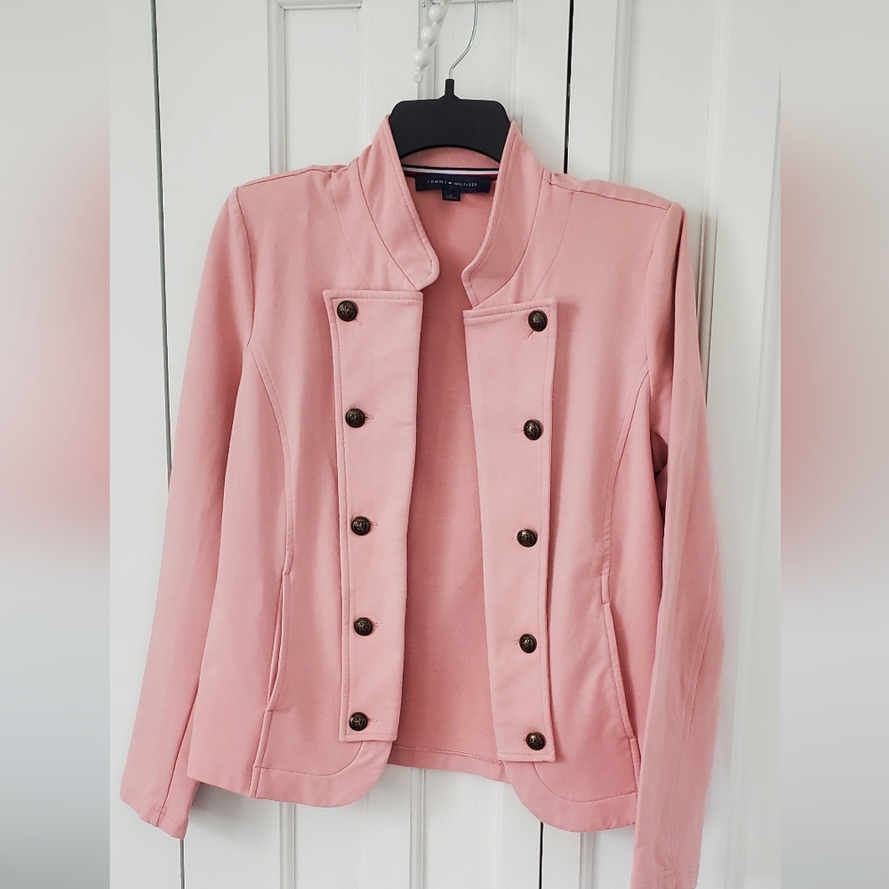 Tommy Hilfiger Soft Pink Stretchy, Knit Jacket. Sz M